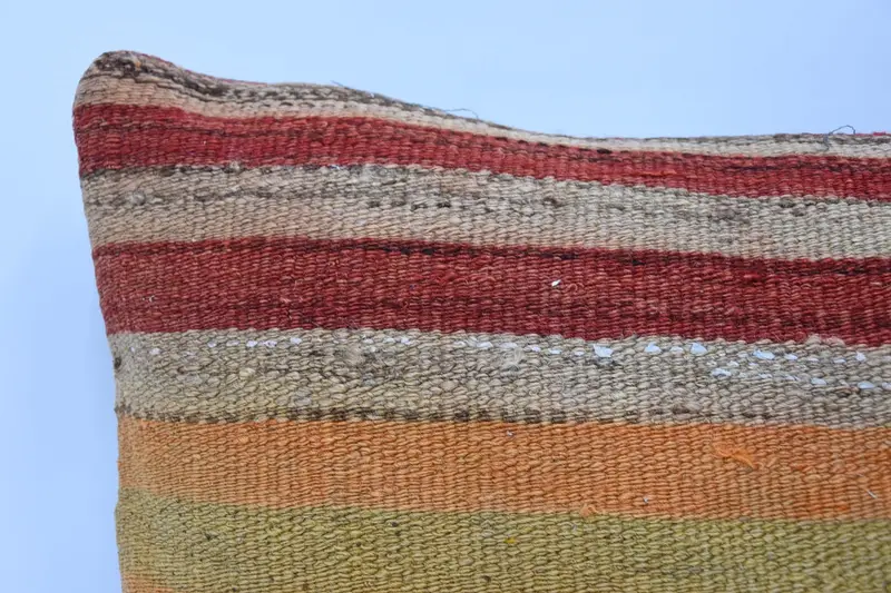 16x36 Orange Cushion Cover, Vintage Kilim Pillow, Handmade Pillow, Pillow Sham, Boho Pillow Sham Cover, Antique Pillows, Kilim Rug Pillow Sham - 2
