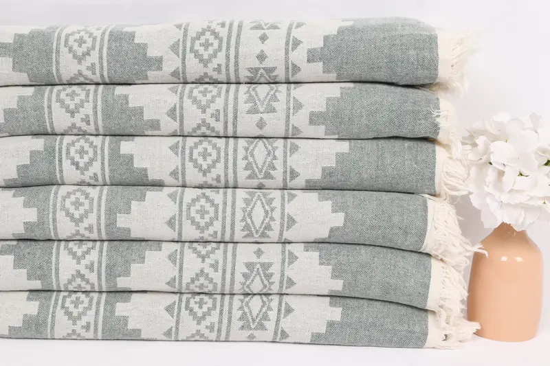 Woven Throw Blanket, King Size Bedspread, Turkish Beach Blanket, Tablecloth, Custom Wedding Gifts, 86x56 Cotton Kilim Towel, Turkish Blanket Queen - 3