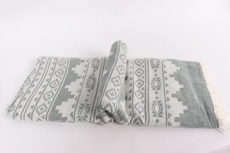 Woven Throw Blanket, King Size Bedspread, Turkish Beach Blanket, Tablecloth, Custom Wedding Gifts, 86x56 Cotton Kilim Towel, Turkish Blanket Queen - 6