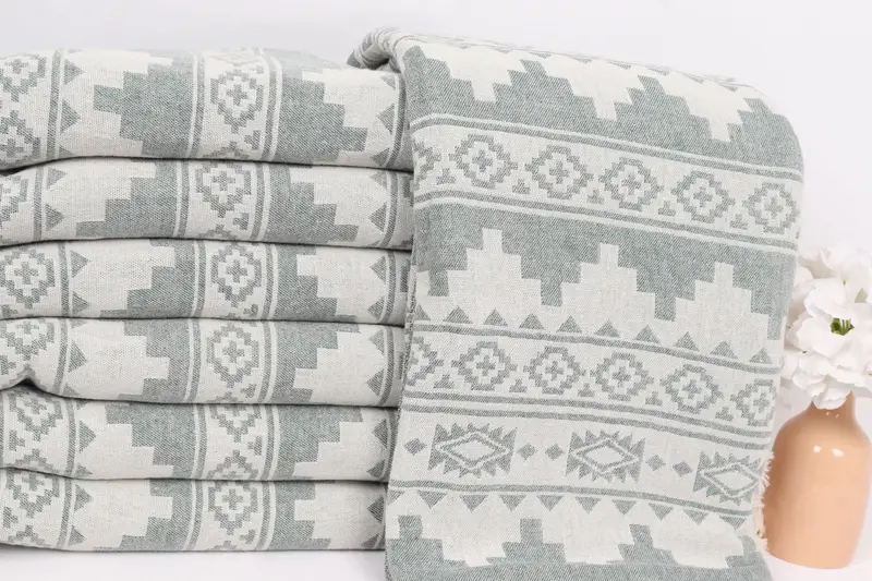 Woven Throw Blanket, King Size Bedspread, Turkish Beach Blanket, Tablecloth, Custom Wedding Gifts, 86x56 Cotton Kilim Towel, Turkish Blanket Queen - 2