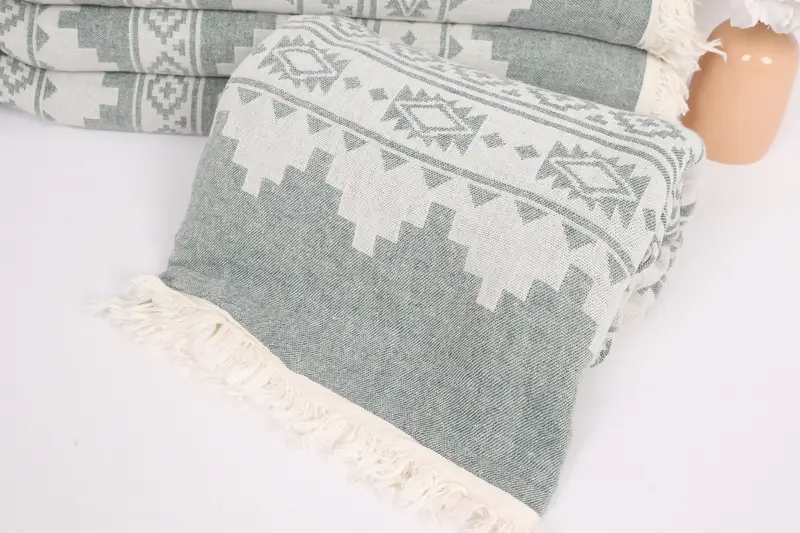 Woven Throw Blanket, King Size Bedspread, Turkish Beach Blanket, Tablecloth, Custom Wedding Gifts, 86x56 Cotton Kilim Towel, Turkish Blanket Queen - 4