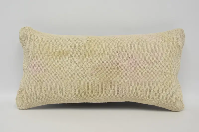 Rustic Vintage Beige Euro Sham, Woven Gift Plaid Rectangle Housewarming Gift Cushion - 1