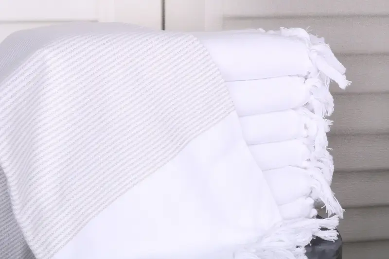 Light Gray Cotton Towel, 40x71 Inches, Organic Turkish Cotton