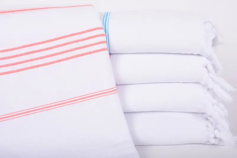 Personalized Beach Towel Organic Cotton Orange Stripes, 67x36 Inches