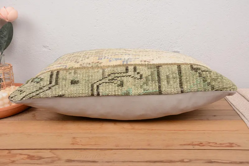 16x24 Inches Handmade Patchwork Pillow, Vintage Rectangle Pillow - 5