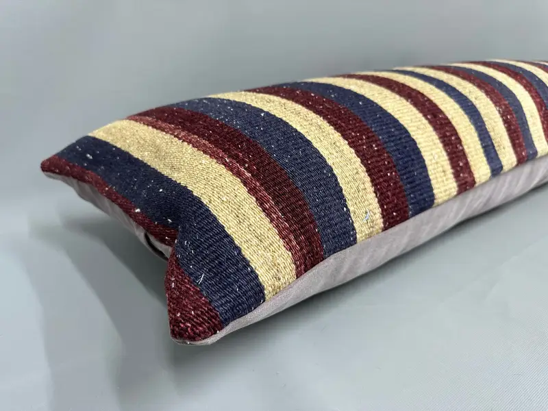 Antique Pillows, Hippie Throw Cushion Case, Crochet Pattern Pillow Sham, Pillow Sham, 16x48 Blue Pillow Sham, Home Decor Pillow, Boho Pillow - 6