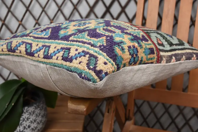 Antique Pillows, Cushion Cover, Garden Pillow, Pillow for Sofa, Vintage Kilim Pillow, 16x16 Brown Pillow Case, Bohemian Cushion Pillow Case - 6