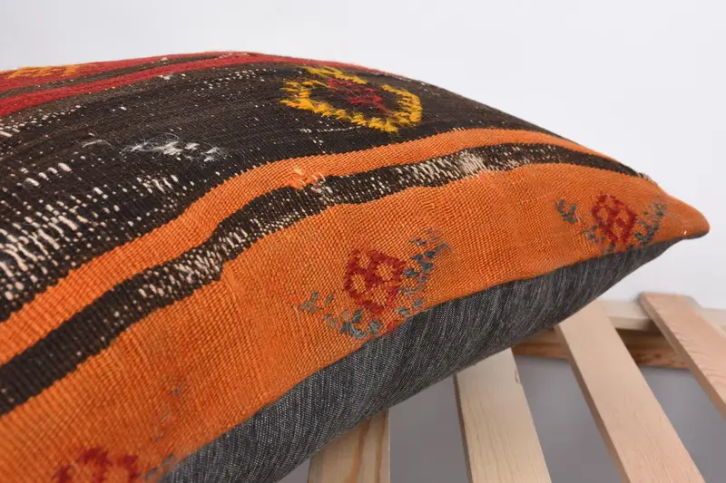 Neutral Pillow Sham, 16x24 Red Cushion Case, Cushion Case, Throw Kilim Pillow, Ethnical Kilim Rug Pillow, Boho Pillow Sham Cover - 7
