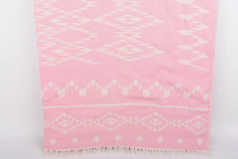 Housewarming Gift, Throw Blanket Couch, 70x60 Cotton Geometric Towel, Couch Throw Blanket, Turkish Towel Beach Blanket, Personalized Gifts - 1