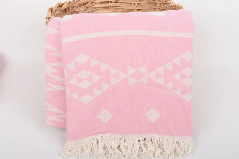 Housewarming Gift, Throw Blanket Couch, 70x60 Cotton Geometric Towel, Couch Throw Blanket, Turkish Towel Beach Blanket, Personalized Gifts - 6