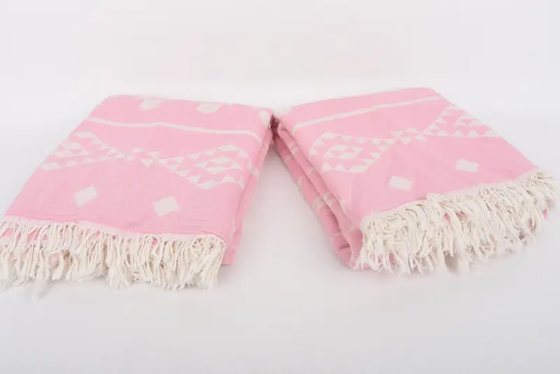 Housewarming Gift, Throw Blanket Couch, 70x60 Cotton Geometric Towel, Couch Throw Blanket, Turkish Towel Beach Blanket, Personalized Gifts - 7