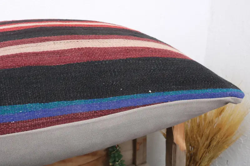 Pillow, Throw Kilim Pillow, Pattern Throw Cushion Case, Ethnical Kilim Rug Pillow, Couch Pillow, Seat Pillow Case, 24x24 Blue Pillow, Kilim Pillow - 6