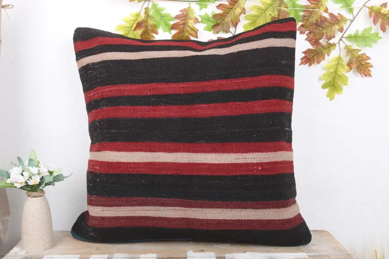 Pillow, Throw Kilim Pillow, Pattern Throw Cushion Case, Ethnical Kilim Rug Pillow, Couch Pillow, Seat Pillow Case, 24x24 Blue Pillow, Kilim Pillow - 2