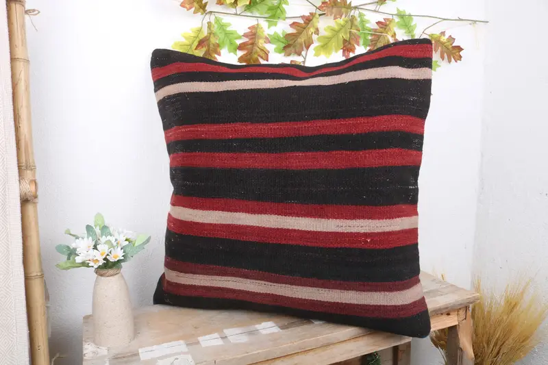 Pillow, Throw Kilim Pillow, Pattern Throw Cushion Case, Ethnical Kilim Rug Pillow, Couch Pillow, Seat Pillow Case, 24x24 Blue Pillow, Kilim Pillow - 4