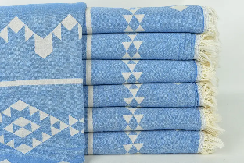 70x60 Cotton Geometric Towel, Housewarming Gift, Xmas Gifts, Turkish Towel Beach Blanket, Shower Curtain, Wedding Favors, Throw Blanket Couch - 2
