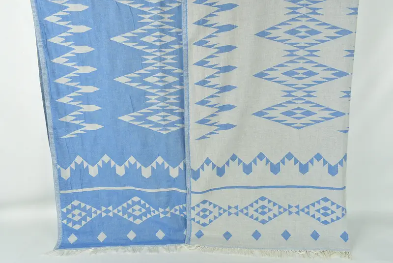 70x60 Cotton Geometric Towel, Housewarming Gift, Xmas Gifts, Turkish Towel Beach Blanket, Shower Curtain, Wedding Favors, Throw Blanket Couch - 1
