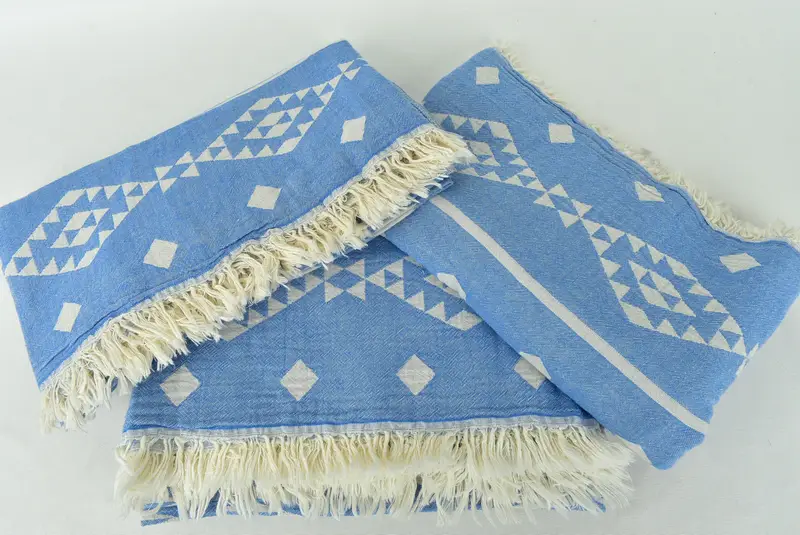 70x60 Cotton Geometric Towel, Housewarming Gift, Xmas Gifts, Turkish Towel Beach Blanket, Shower Curtain, Wedding Favors, Throw Blanket Couch - 7