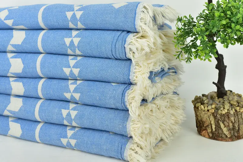 70x60 Cotton Geometric Towel, Housewarming Gift, Xmas Gifts, Turkish Towel Beach Blanket, Shower Curtain, Wedding Favors, Throw Blanket Couch - 4