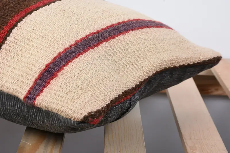 Decorative Bolster Cushion, Interior Designer Pillow, Kilim Pillow Cover, Pillow, 12x20 Beige Pillow Cover, Handmade Kilim Cushion - 7