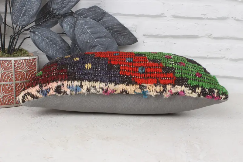 8x16 Red Cushion, Antique Pillows, Rustic Cushion Case, Morroccon Kilim Cushion Pillow Case, Pillow Sham, Vintage Pillow, Vintage Kilim Throw Pillow - 5