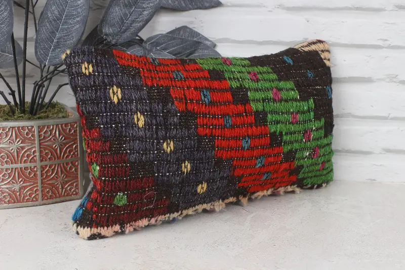 8x16 Red Cushion, Antique Pillows, Rustic Cushion Case, Morroccon Kilim Cushion Pillow Case, Pillow Sham, Vintage Pillow, Vintage Kilim Throw Pillow - 3