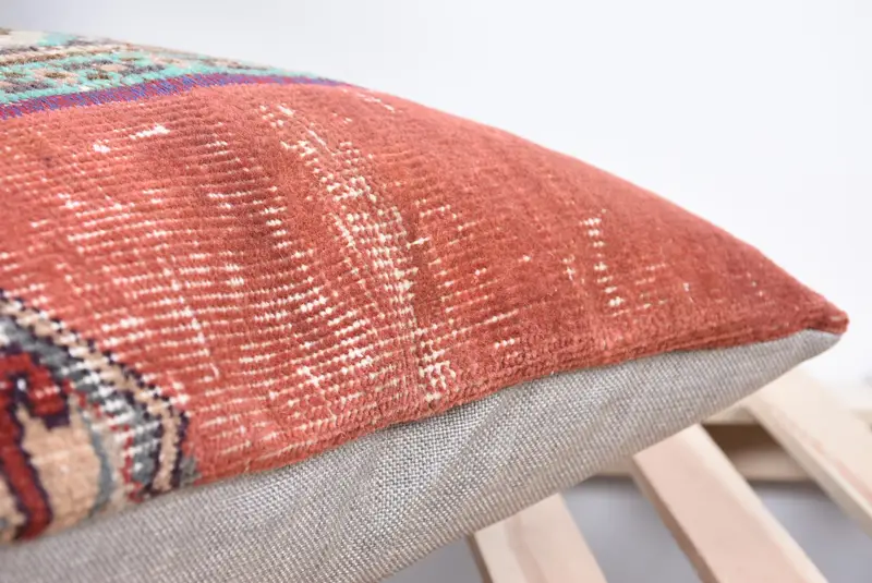Vintage -Kilim -Kissen, Designer -Wurfkissenbezug, Kissen für Couch, Vintage -Kissen, Kissenbezug, 18x18 Red Pillow Case - 7