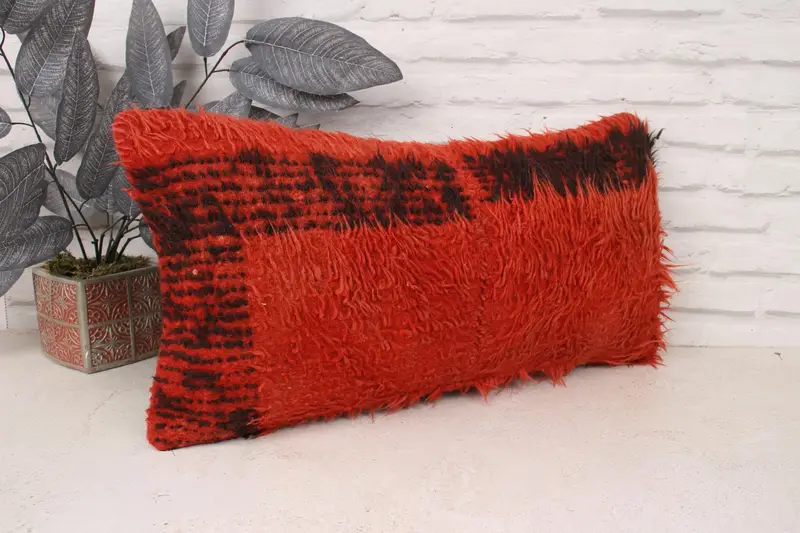 12x24 Orange Pillow Cover, Boho Pillow Sham Cover, Turkish Kilim Pillow, Turkish Pillow, Cushion Case, Bolster Throw Cushion Case - 3