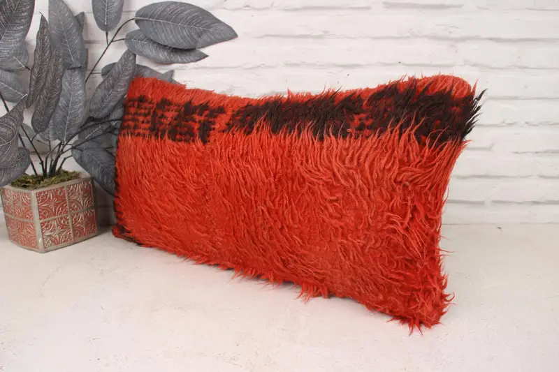 12x24 Orange Pillow Cover, Boho Pillow Sham Cover, Turkish Kilim Pillow, Turkish Pillow, Cushion Case, Bolster Throw Cushion Case - 4