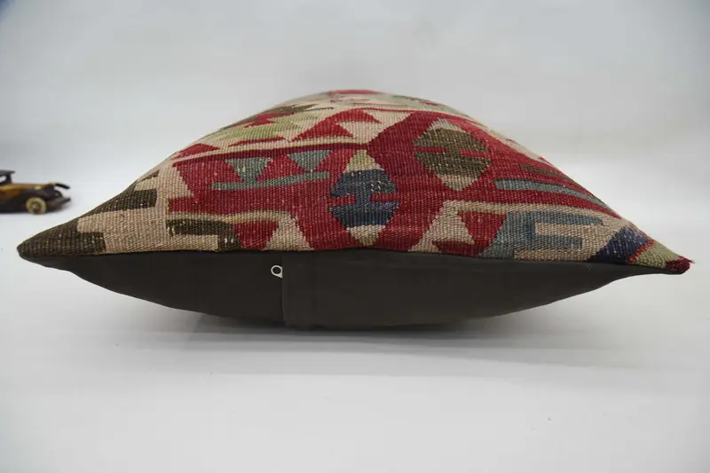 Couch Cushion, Kilim Pillow, Vintage Kilim Pillow, Pillow Cover, 20x28 Brown Pillow, Boho Pillow, Sustainable Pillow Case - 6