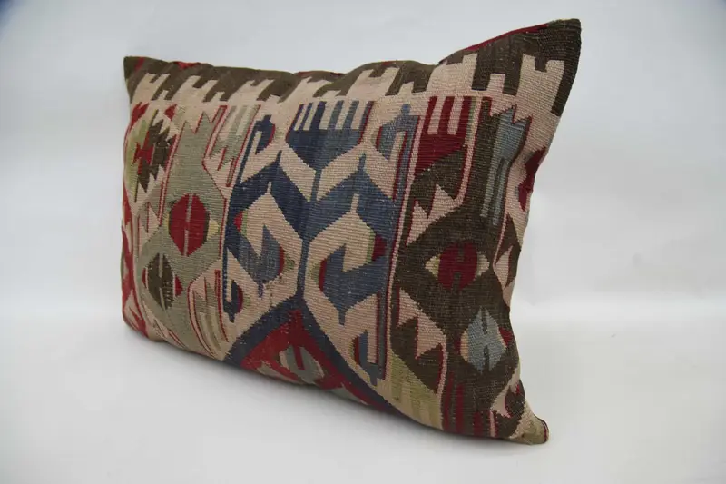 Couch Cushion, Kilim Pillow, Vintage Kilim Pillow, Pillow Cover, 20x28 Brown Pillow, Boho Pillow, Sustainable Pillow Case - 5