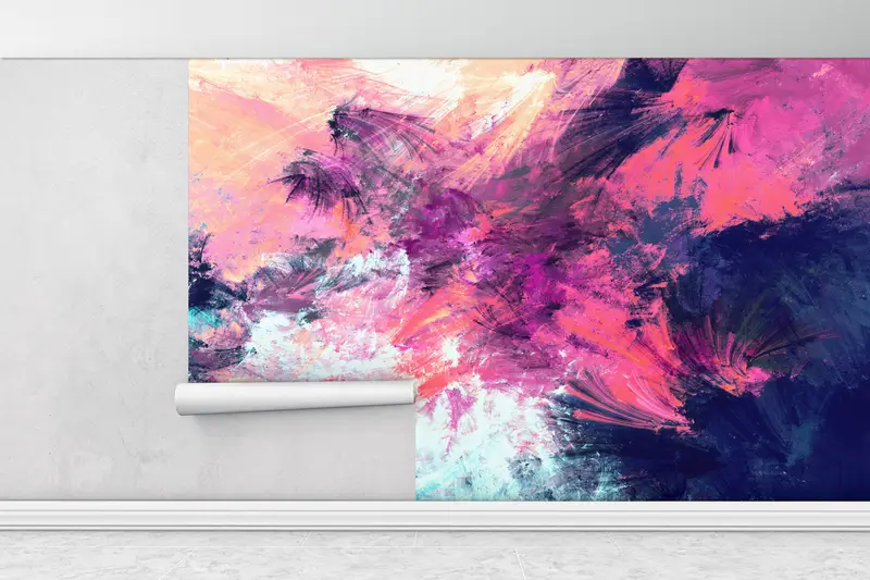 Contemporary Wall Art, Modern Wall Poster, Colorful Wall Print, Modern Abstract Wall Decor, Colorful Abstract Wall Art, Pink Wallpaper, - 1