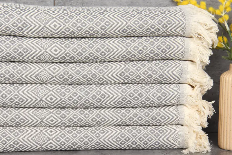 Diamond Towel Personalized Turkish Cotton Dark Gray, 40x71 Inches