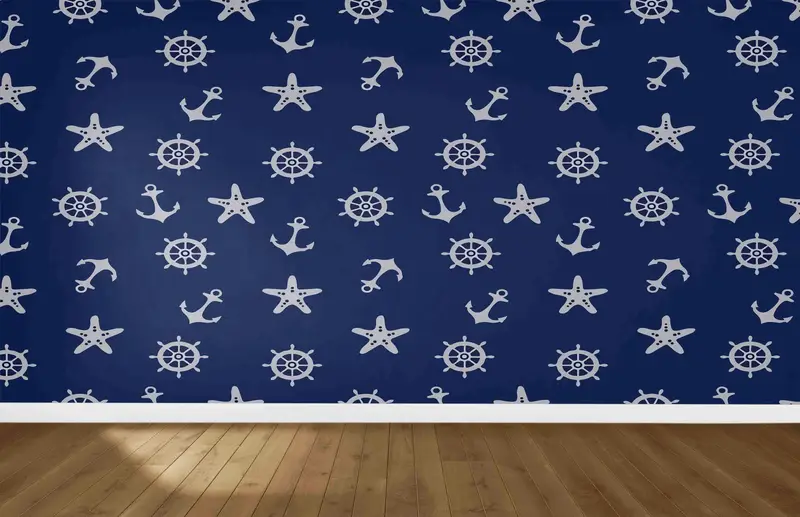 Papel pintado estampado azul marino: decoración elegante para la habitación del niño