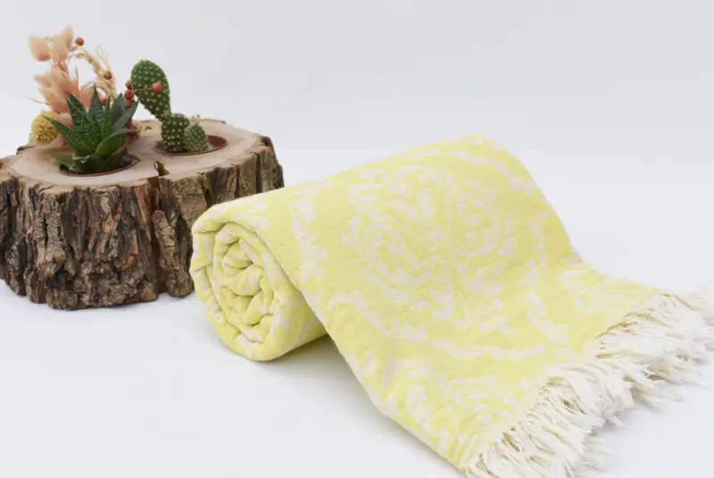 Fringed Turkish towel for poolside, Bridesmaid Gift, Personalized Towel, 68x36 Cotton Baroque Towel, Valentines Day Gift For Him, Absorbent towel - 1