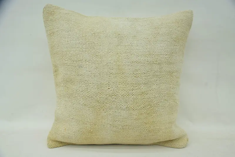 Throw Kilim Pillow, Kilim Pillow Cover, Home Decor Pillow, 16x16 Beige Pillow, Pastel Pillow Sham, Aztec Pillow Sham, Pillow Case - 1