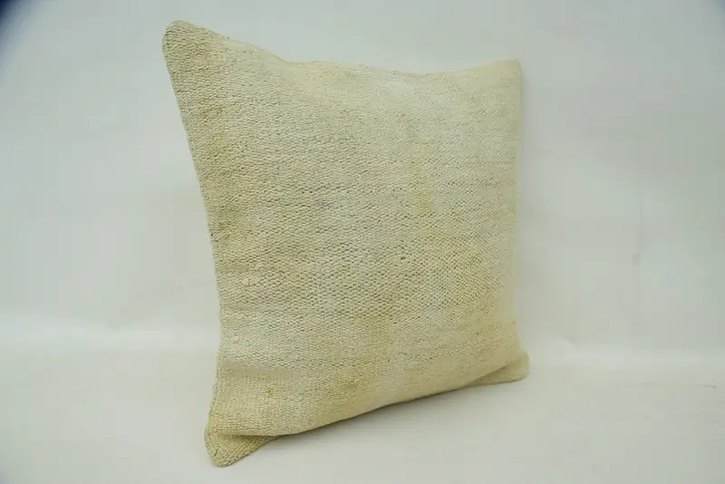 Throw Kilim Pillow, Kilim Pillow Cover, Home Decor Pillow, 16x16 Beige Pillow, Pastel Pillow Sham, Aztec Pillow Sham, Pillow Case - 2