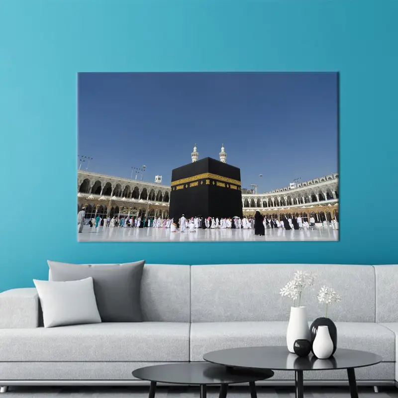 Kaaba Canvas Art, Qibla Wall Art, Gift for Muslim, Modern Wall Art, Home Decor Art, Islamic Canvas Art, Personalized Gift, Wall Art Decor - 3