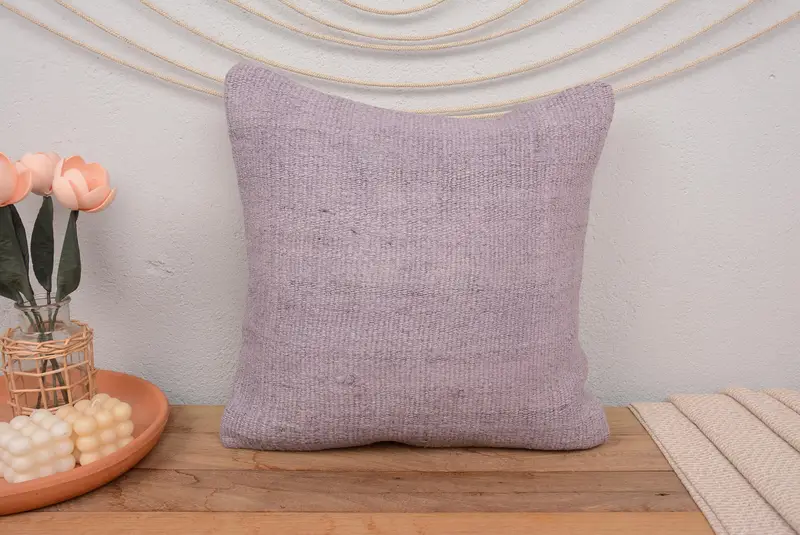 Kilim Cushion Sham, 18x18 Purple Pillow Sham, Boho Chic Pillow Sham, Boho Pillow Sham Cover, Cushion Cover, Wholesale Pillow Sham, Pillow for Sofa - 2