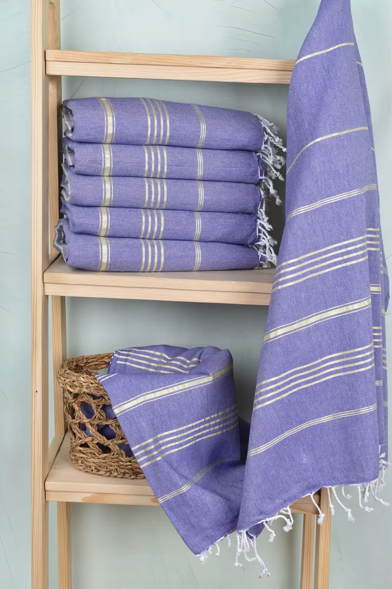 Valentines Day Gift For Her, Valentines Gift, Personalized Beach Towel, Organic Turkish towel, Bridesmaid Gift Towel, 70x40 Cotton Striped Towel - 3