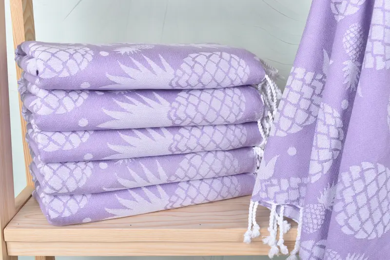 Christmas Favors, Turkish Towel USA, Soft towel, 70x36 Cotton Pineapple Design Towel, Thin towel, Eco-friendly Turkish towel for home and travel - 2