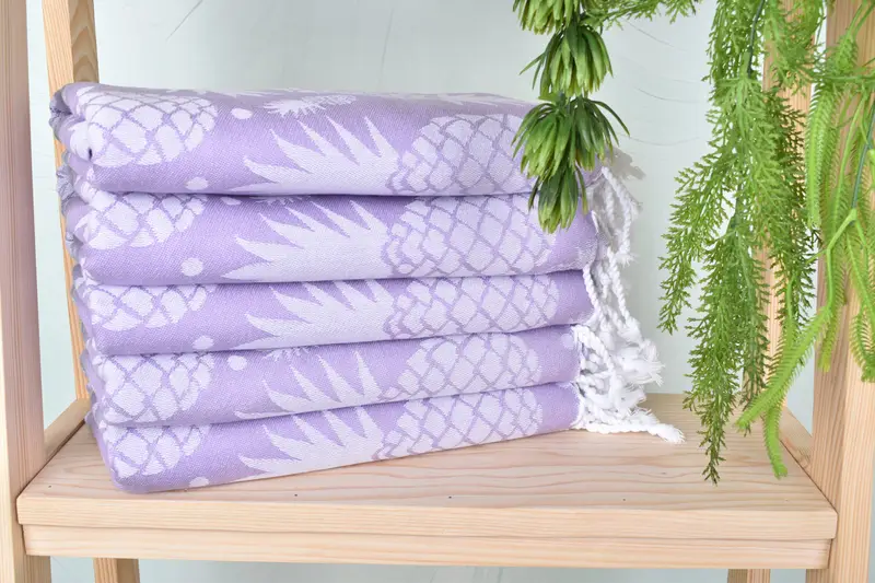 Christmas Favors, Turkish Towel USA, Soft towel, 70x36 Cotton Pineapple Design Towel, Thin towel, Eco-friendly Turkish towel for home and travel - 3