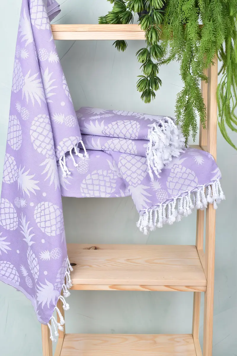Christmas Favors, Turkish Towel USA, Soft towel, 70x36 Cotton Pineapple Design Towel, Thin towel, Eco-friendly Turkish towel for home and travel - 7