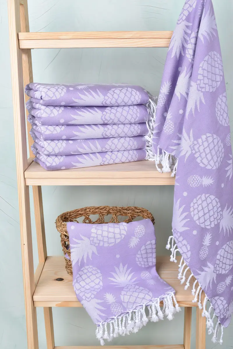 Christmas Favors, Turkish Towel USA, Soft towel, 70x36 Cotton Pineapple Design Towel, Thin towel, Eco-friendly Turkish towel for home and travel - 4