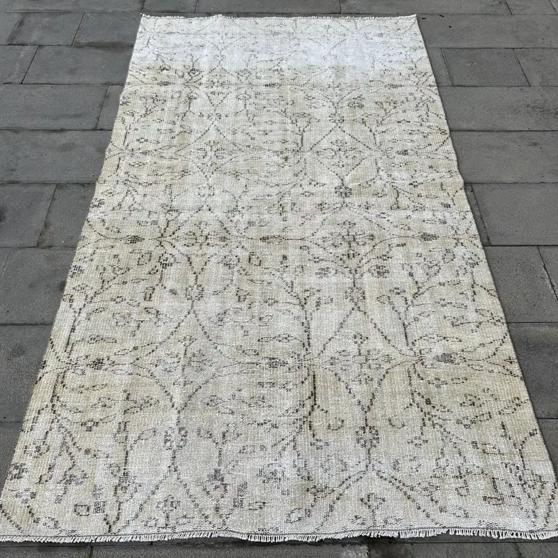 Kahverengi Güneybatı Halısı, 4,4x7,6 ft Bej Vurgulu