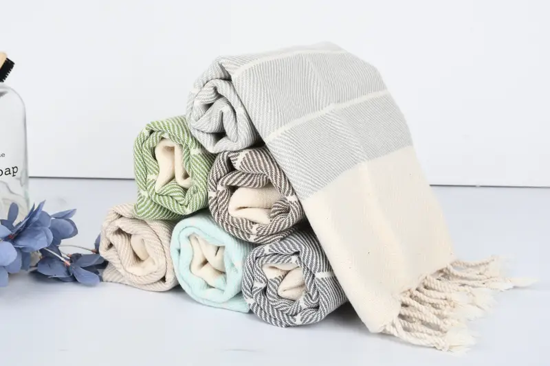 Monogram Kitchen Towel, Spa Towel, Home Gift, Small Bath Towels, 36x16 Cotton Striped Towel, Bridesmaid Towel, Beach Wedding Favor, Bridesmaid Gifts - 5