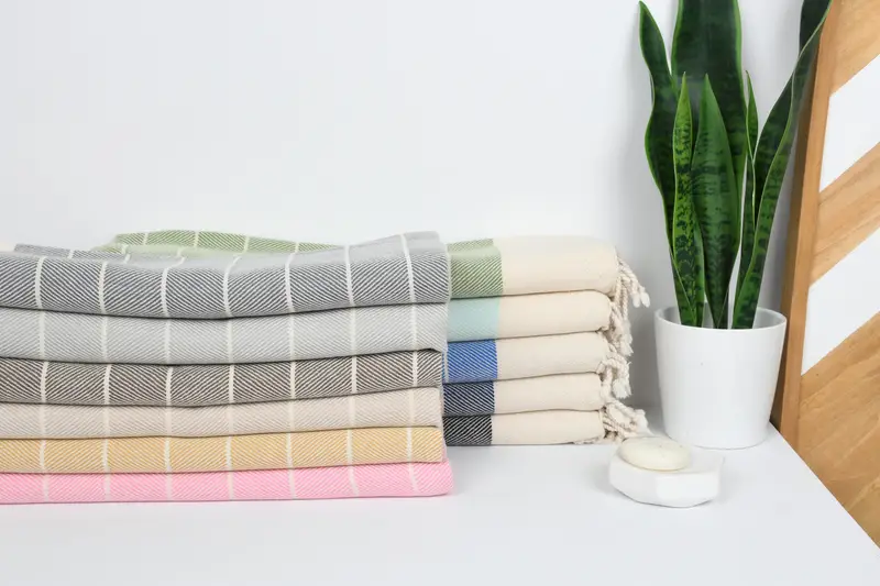 Monogram Kitchen Towel, Spa Towel, Home Gift, Small Bath Towels, 36x16 Cotton Striped Towel, Bridesmaid Towel, Beach Wedding Favor, Bridesmaid Gifts - 2