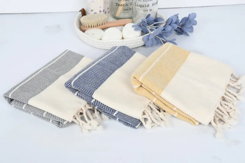 Monogram Kitchen Towel, Spa Towel, Home Gift, Small Bath Towels, 36x16 Cotton Striped Towel, Bridesmaid Towel, Beach Wedding Favor, Bridesmaid Gifts - 8