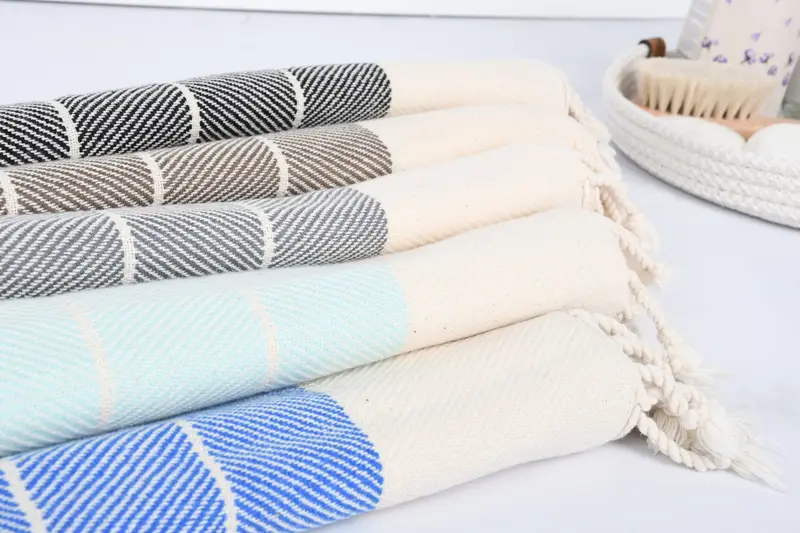 Monogram Kitchen Towel, Spa Towel, Home Gift, Small Bath Towels, 36x16 Cotton Striped Towel, Bridesmaid Towel, Beach Wedding Favor, Bridesmaid Gifts - 3