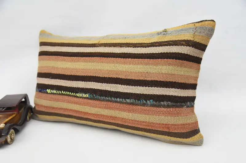 Kilim Pillow Cover, Sofa Cushion Case, Kilim Pillow, Accent Pillow, Natural Cushion, 12x20 Red Cushion Case, Antique Pillows, Pillow Sham - 3