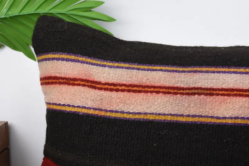 Gift Pillow, Handmade Kilim Cushion, Pillow Cover, 12x24 Brown Pillow Sham, Kilim Pillow Cover, Accent Throw Cushion Cover - 2